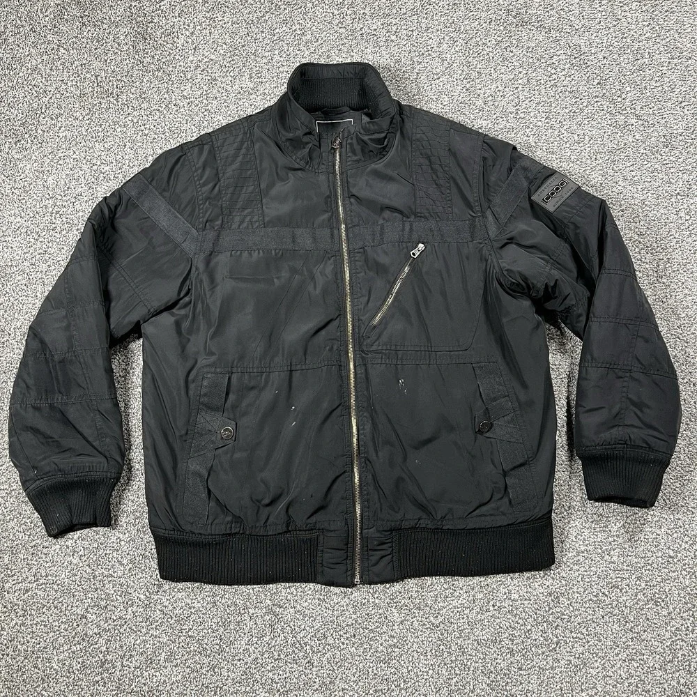 Coogi Jacket Mens XL Black‎ Bomber Insulated Lined Australia Patch Coat